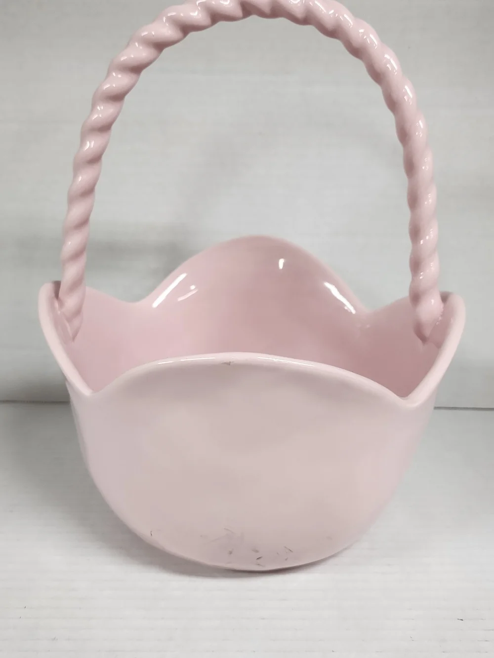 Rae Dunn Pink Easter Ceramic Basket